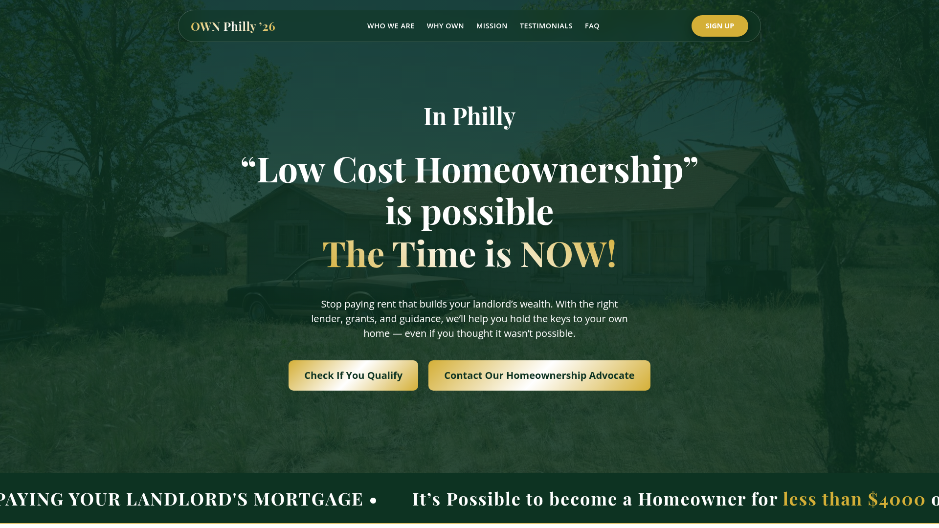 Own Philly 2026 — live website screenshot